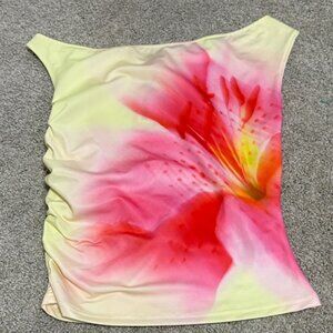 Edikted Pink and Yellow Floral Blouse